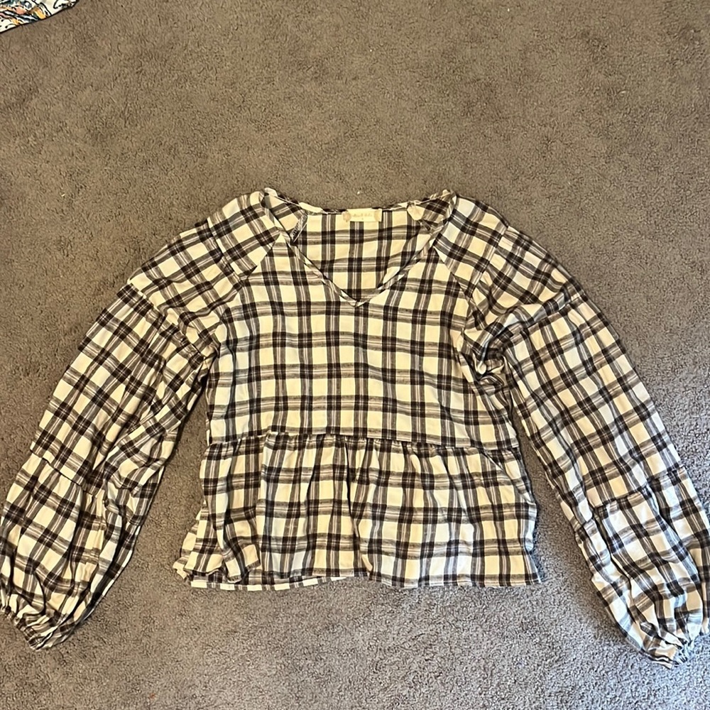 Plaid Long Sleeve Altar’d State style top